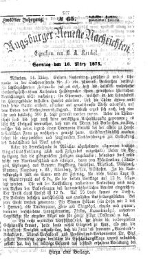 Augsburger neueste Nachrichten Sonntag 16. März 1873