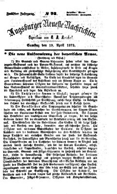 Augsburger neueste Nachrichten Samstag 19. April 1873