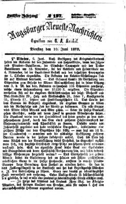 Augsburger neueste Nachrichten Dienstag 10. Juni 1873