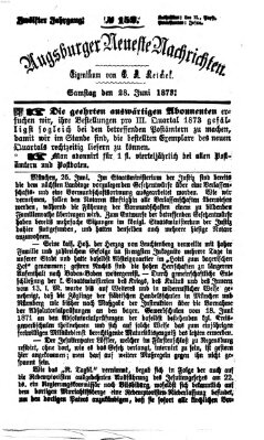 Augsburger neueste Nachrichten Samstag 28. Juni 1873
