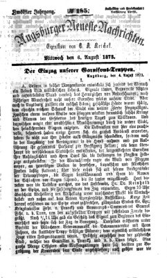 Augsburger neueste Nachrichten Mittwoch 6. August 1873