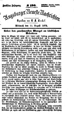 Augsburger neueste Nachrichten Mittwoch 13. August 1873