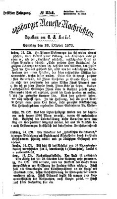 Augsburger neueste Nachrichten Sonntag 26. Oktober 1873