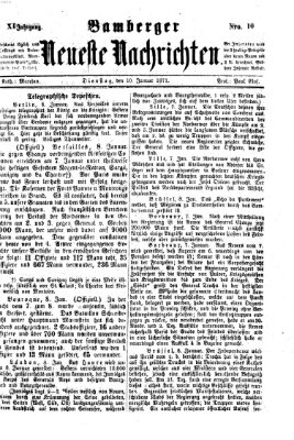 Bamberger neueste Nachrichten Dienstag 10. Januar 1871