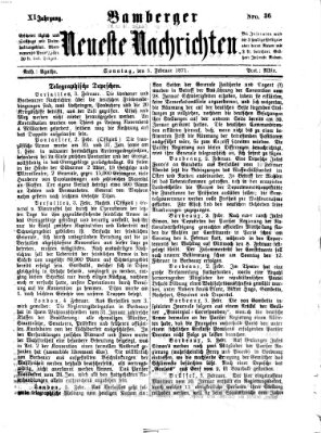 Bamberger neueste Nachrichten Sonntag 5. Februar 1871