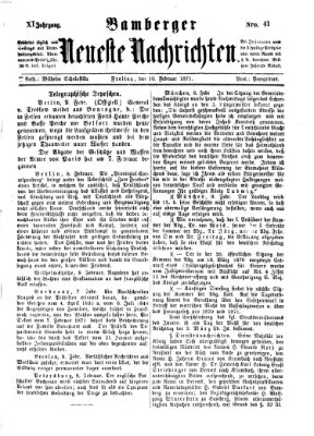 Bamberger neueste Nachrichten Freitag 10. Februar 1871