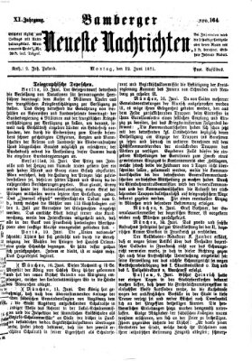 Bamberger neueste Nachrichten Montag 12. Juni 1871