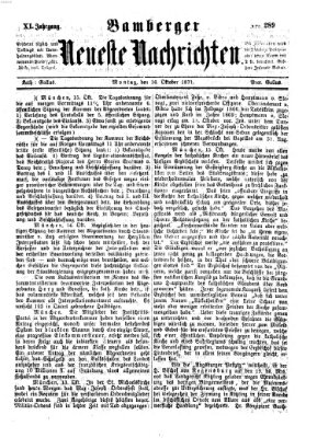 Bamberger neueste Nachrichten Montag 16. Oktober 1871