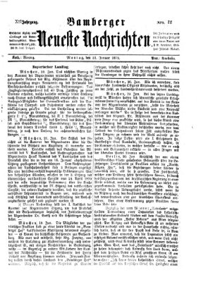 Bamberger neueste Nachrichten Montag 22. Januar 1872