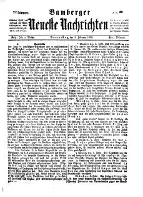 Bamberger neueste Nachrichten Donnerstag 8. Februar 1872
