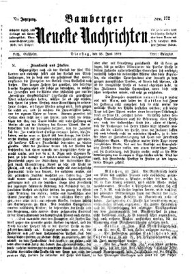 Bamberger neueste Nachrichten Dienstag 25. Juni 1872