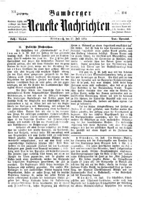 Bamberger neueste Nachrichten Mittwoch 17. Juli 1872