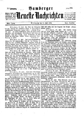 Bamberger neueste Nachrichten Mittwoch 31. Juli 1872