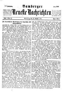 Bamberger neueste Nachrichten Montag 12. August 1872