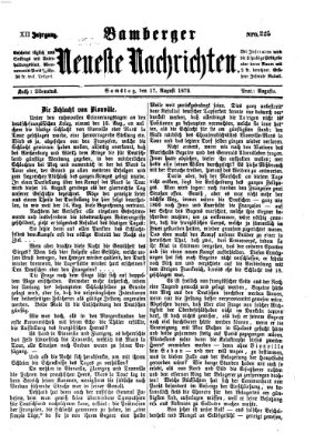 Bamberger neueste Nachrichten Samstag 17. August 1872