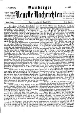 Bamberger neueste Nachrichten Sonntag 18. August 1872