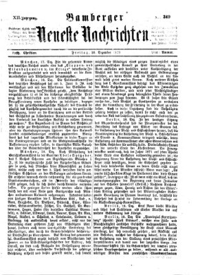Bamberger neueste Nachrichten Freitag 20. Dezember 1872