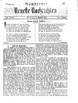 Bamberger neueste Nachrichten Dienstag 31. Dezember 1872
