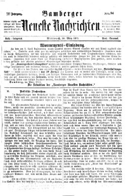 Bamberger neueste Nachrichten Mittwoch 26. März 1873