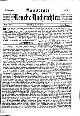 Bamberger neueste Nachrichten Montag 31. März 1873