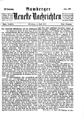 Bamberger neueste Nachrichten Dienstag 15. April 1873