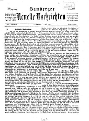 Bamberger neueste Nachrichten Dienstag 1. Juli 1873