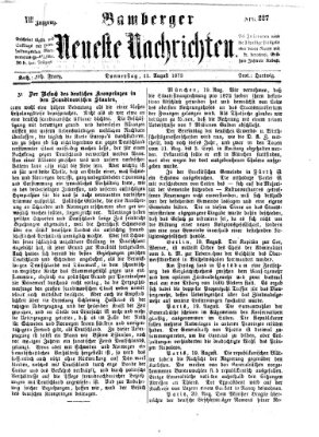 Bamberger neueste Nachrichten Donnerstag 21. August 1873