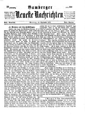 Bamberger neueste Nachrichten Montag 22. September 1873