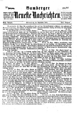 Bamberger neueste Nachrichten Mittwoch 24. September 1873