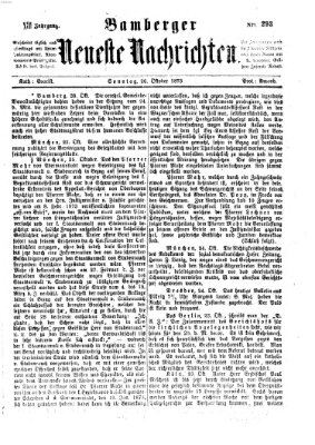 Bamberger neueste Nachrichten Sonntag 26. Oktober 1873