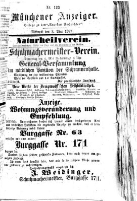 Münchener Anzeiger (Münchner neueste Nachrichten) Mittwoch 3. Mai 1871