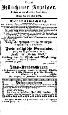 Münchener Anzeiger (Münchner neueste Nachrichten) Freitag 28. Juli 1871