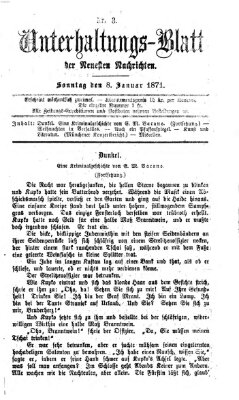 Neueste Nachrichten aus dem Gebiete der Politik (Münchner neueste Nachrichten) Sonntag 8. Januar 1871