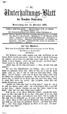 Neueste Nachrichten aus dem Gebiete der Politik (Münchner neueste Nachrichten) Donnerstag 12. Oktober 1871