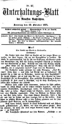 Neueste Nachrichten aus dem Gebiete der Politik (Münchner neueste Nachrichten) Sonntag 29. Oktober 1871