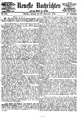 Neueste Nachrichten aus dem Gebiete der Politik (Münchner neueste Nachrichten) Freitag 29. November 1872