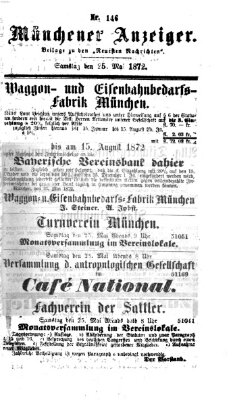 Münchener Anzeiger (Münchner neueste Nachrichten) Samstag 25. Mai 1872