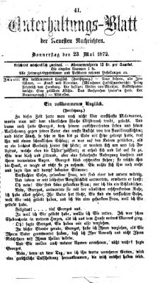 Neueste Nachrichten aus dem Gebiete der Politik (Münchner neueste Nachrichten) Donnerstag 23. Mai 1872