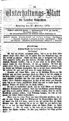 Neueste Nachrichten aus dem Gebiete der Politik (Münchner neueste Nachrichten) Sonntag 27. Oktober 1872