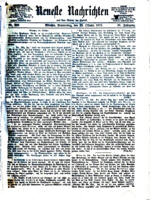 Neueste Nachrichten aus dem Gebiete der Politik (Münchner neueste Nachrichten) Donnerstag 23. Oktober 1873