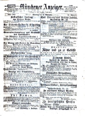 Münchener Anzeiger (Münchner neueste Nachrichten) Sonntag 2. November 1873