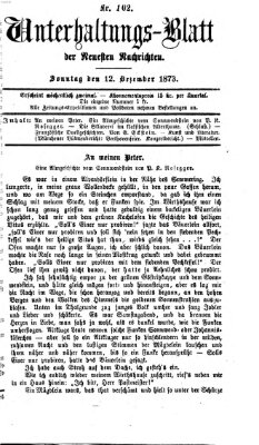 Neueste Nachrichten aus dem Gebiete der Politik (Münchner neueste Nachrichten) Freitag 12. Dezember 1873