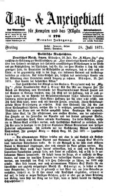Tag- und Anzeigeblatt für Kempten und das Allgäu Freitag 28. Juli 1871