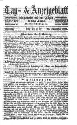 Tag- und Anzeigeblatt für Kempten und das Allgäu Sonntag 24. Dezember 1871