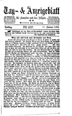 Tag- und Anzeigeblatt für Kempten und das Allgäu Samstag 11. Januar 1873