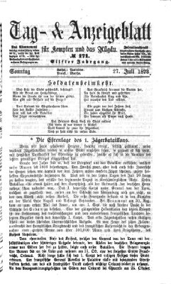 Tag- und Anzeigeblatt für Kempten und das Allgäu Sonntag 27. Juli 1873