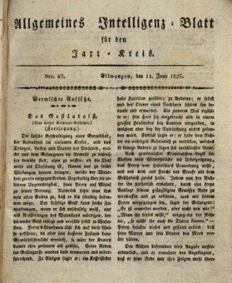 Allgemeines Intelligenz-Blatt für den Jaxt-Kreis (Allgemeines Amts- und Intelligenz-Blatt für den Jaxt-Kreis) Samstag 11. Juni 1825