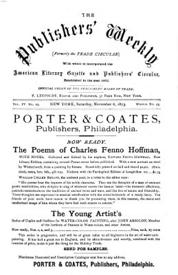 Publishers' weekly Samstag 8. November 1873