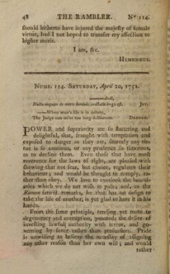 The rambler Dienstag 20. April 1751