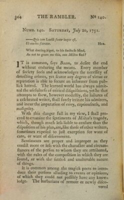 The rambler Dienstag 20. Juli 1751